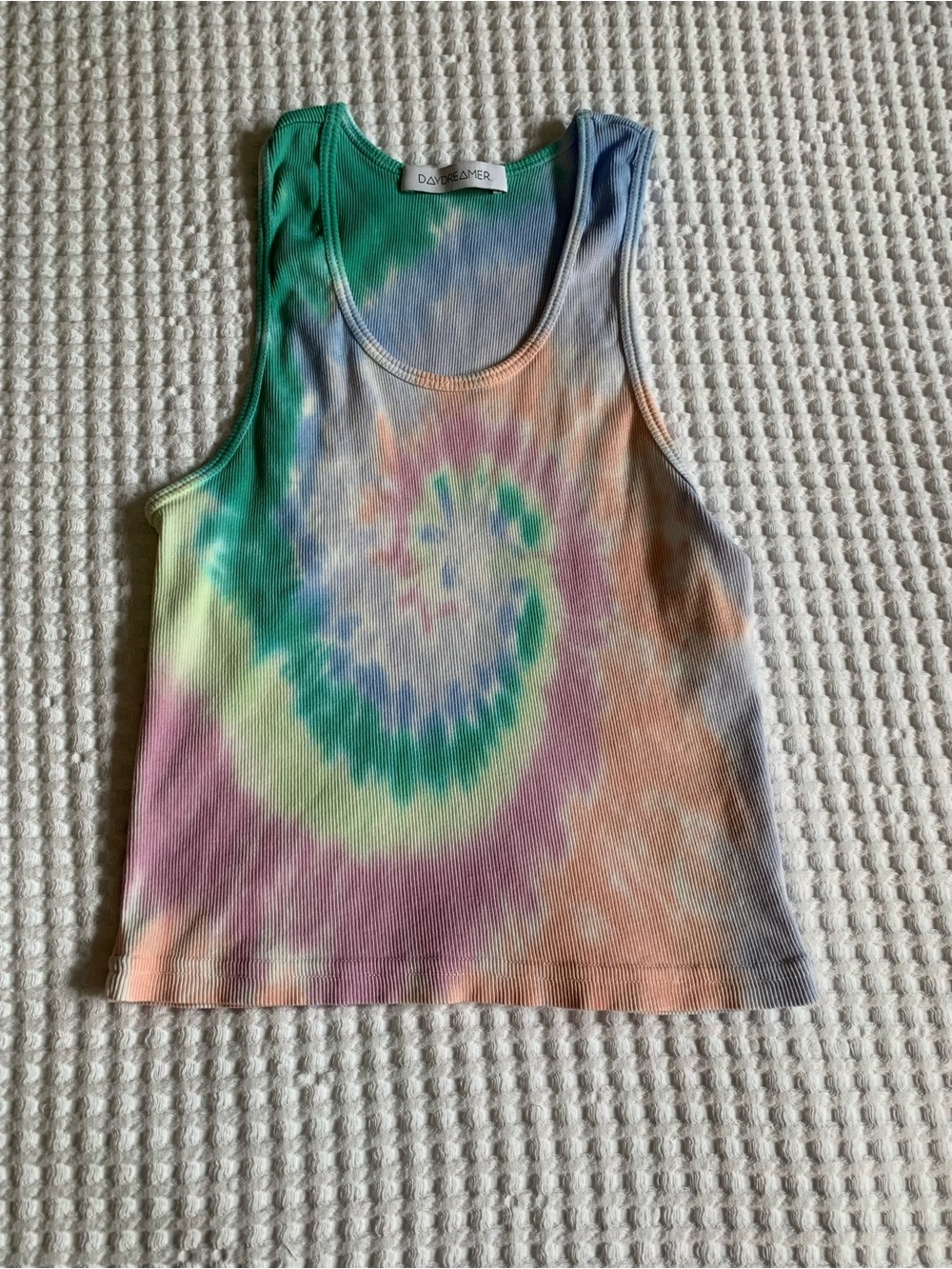 Daydreamer Women’s Multicolor Tie-Dye Ribbed Tank Top Size Medium